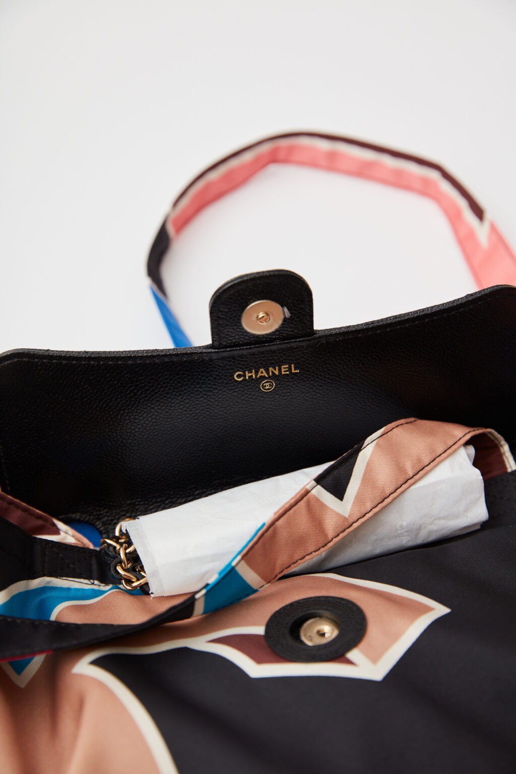 Chanel Foldable Tote Bag With Chain