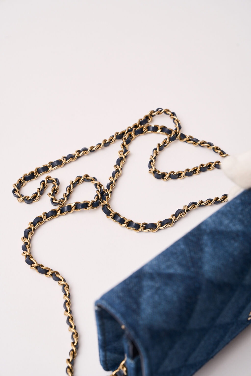 Chanel Classic Wallet On Chain Dark Blue Denim GHW