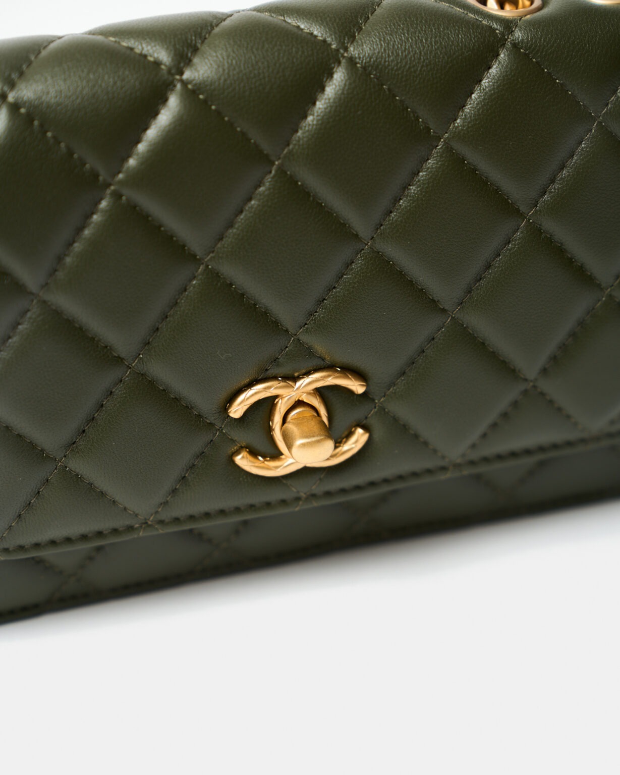 Chanel Wallet on Chain Olive Green Lambskin GHW