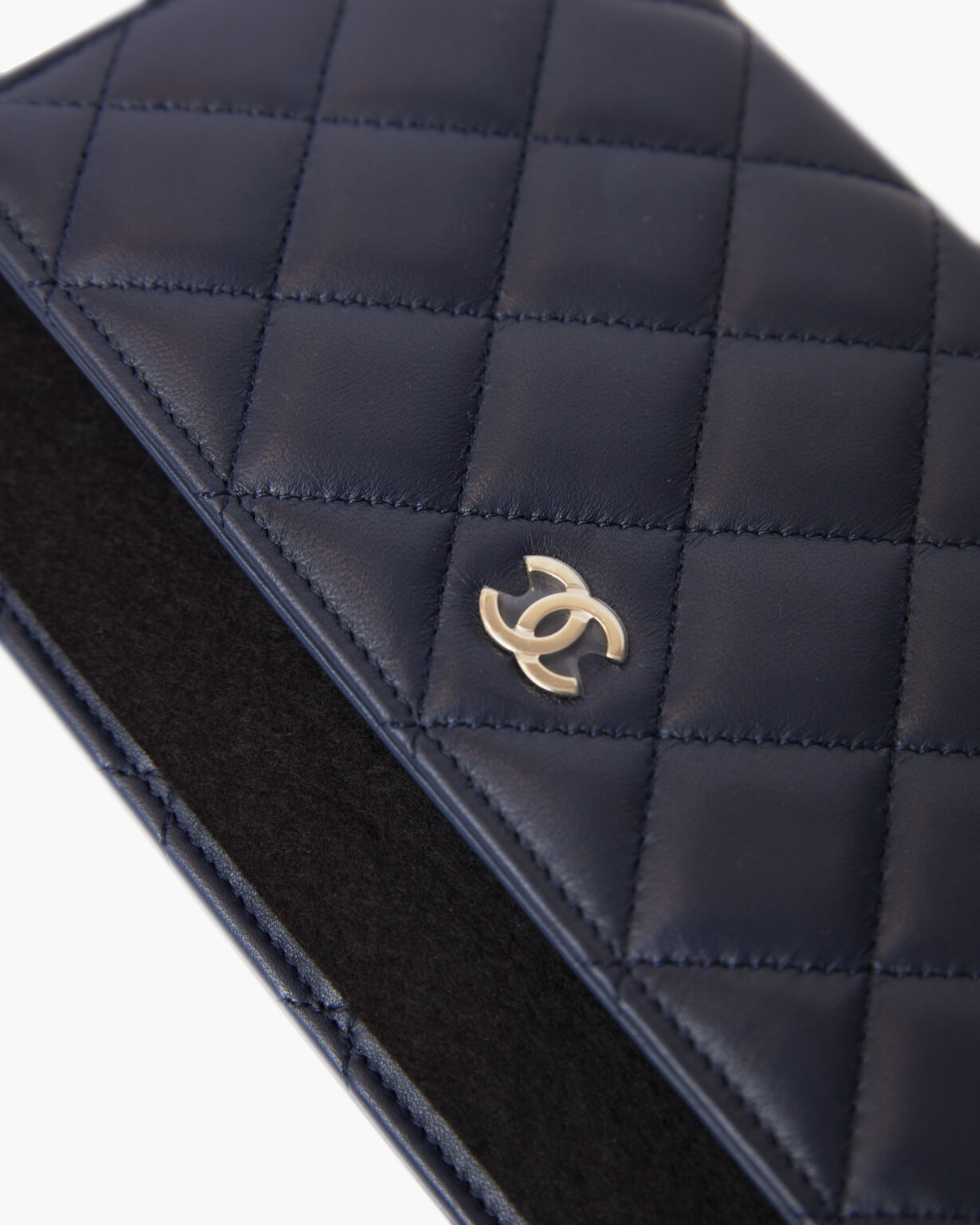 Chanel Wallet on Chain Navy Blue Lambskin Gold-Tone Metal