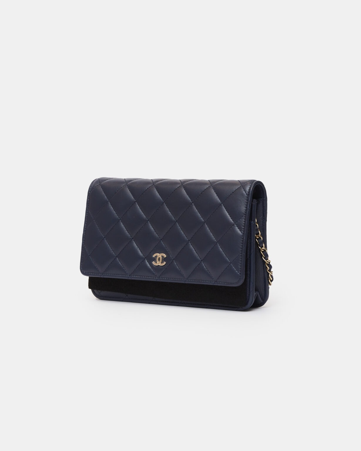 Chanel Wallet on Chain Navy Blue Lambskin Gold-Tone Metal
