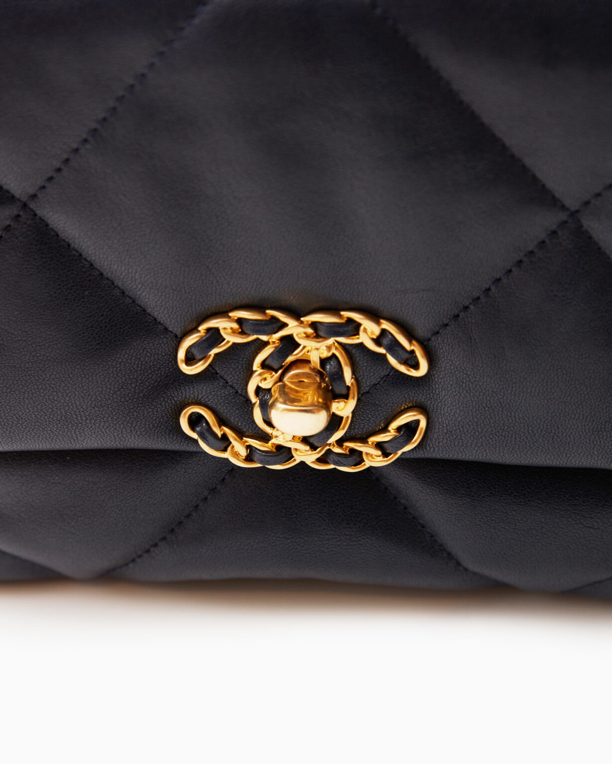 Chanel 19 Flap Navy Blue Lambskin Gold/Silver-Tone & Ruthenium-Finish Metal