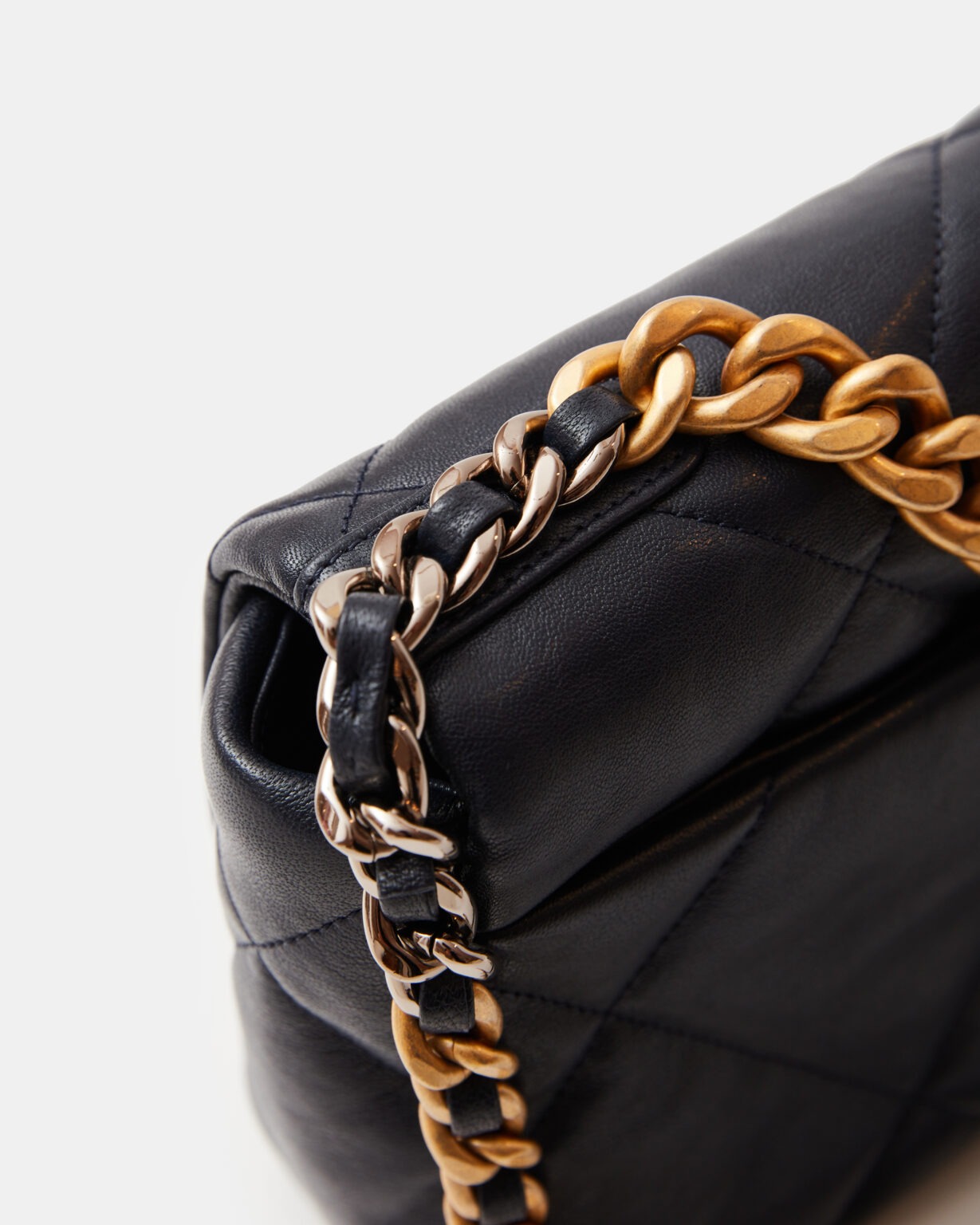 Chanel 19 Flap Navy Blue Lambskin Gold/Silver-Tone & Ruthenium-Finish Metal