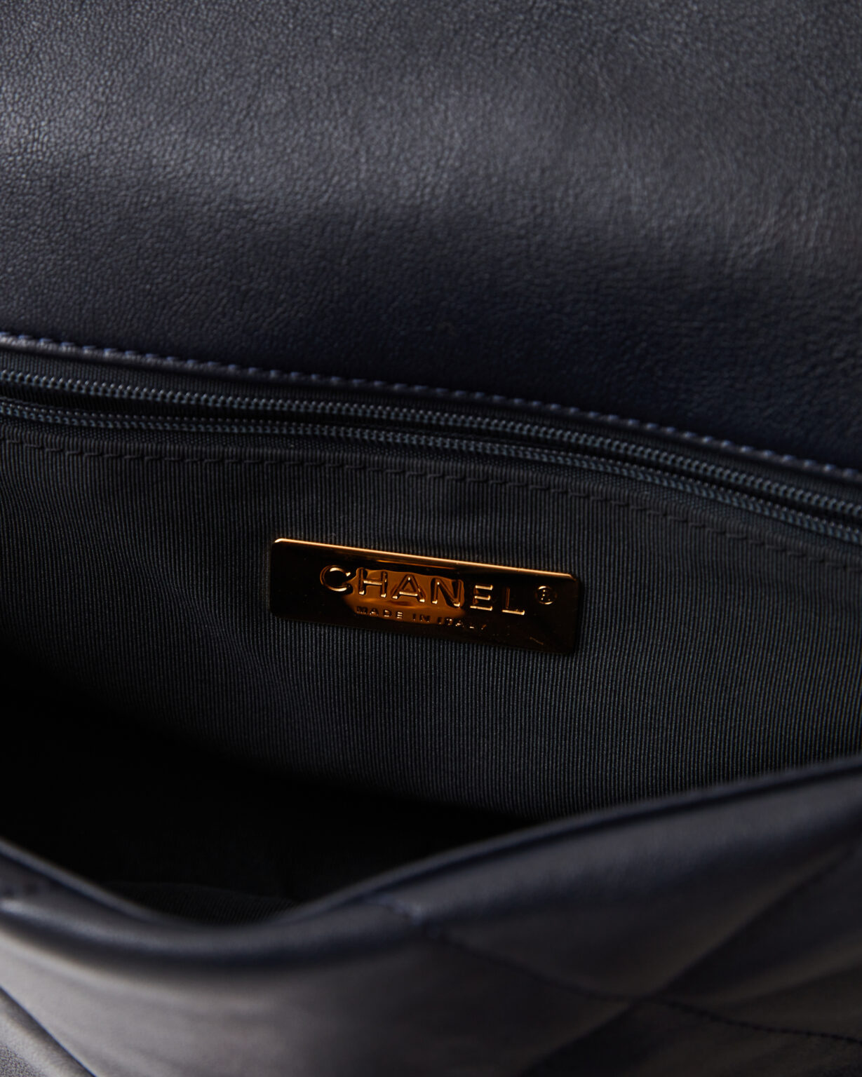 Chanel 19 Flap Navy Blue Lambskin Gold/Silver-Tone & Ruthenium-Finish Metal