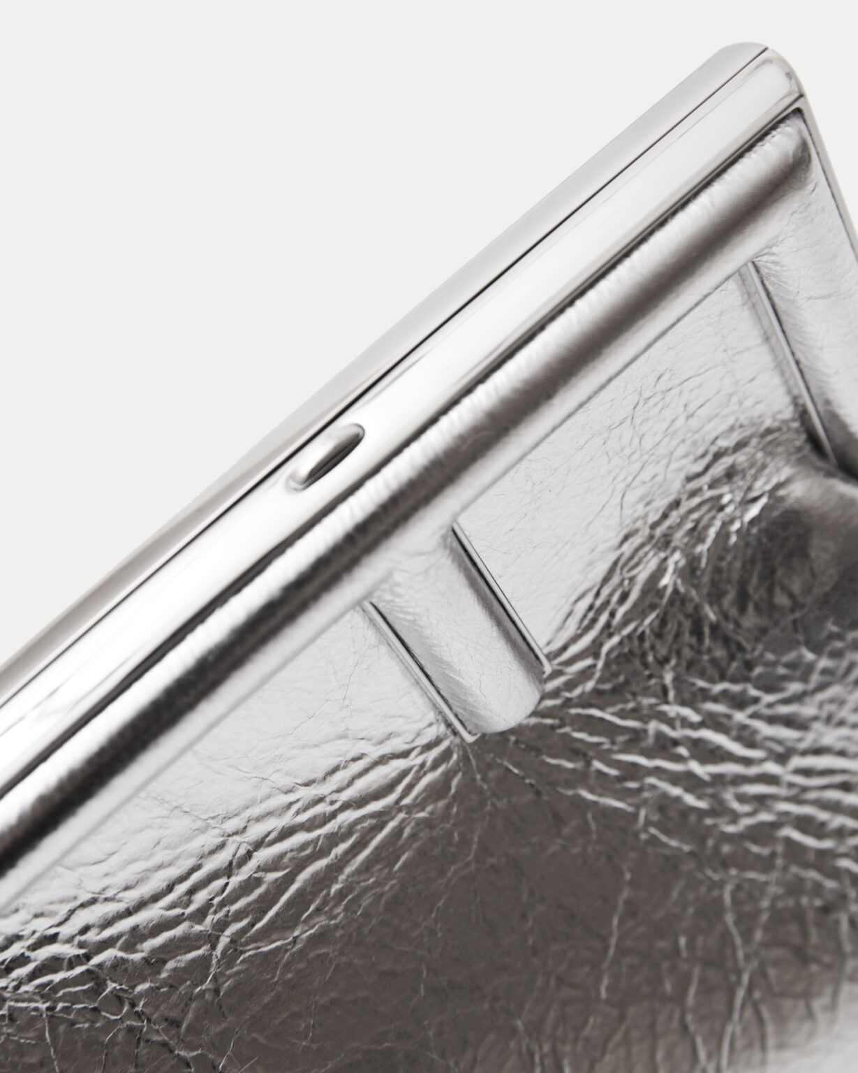 Fendi First Small Silver Laminated Clutch