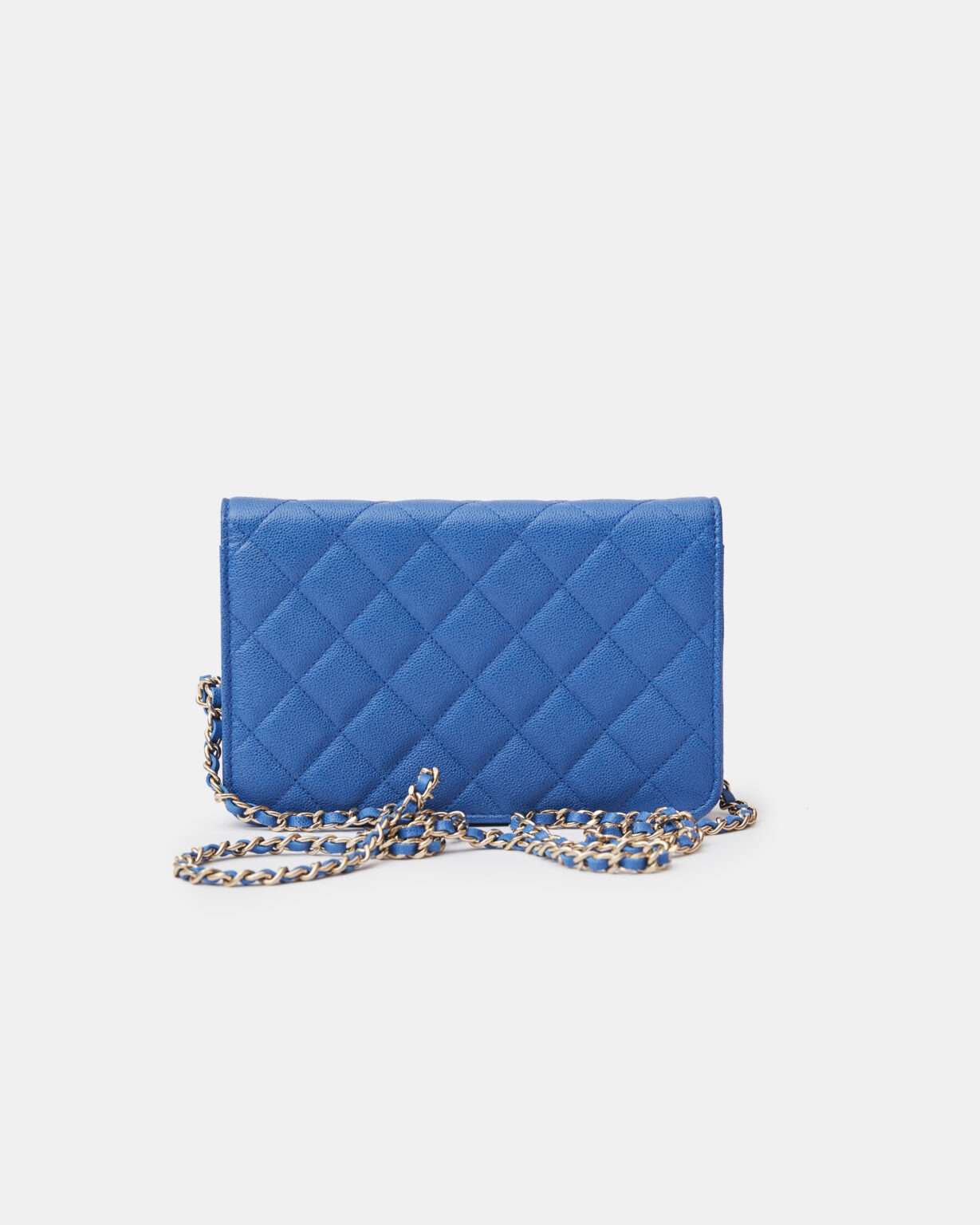 Chanel Wallet on Chain Blue Caviar Gold-Tone Metal