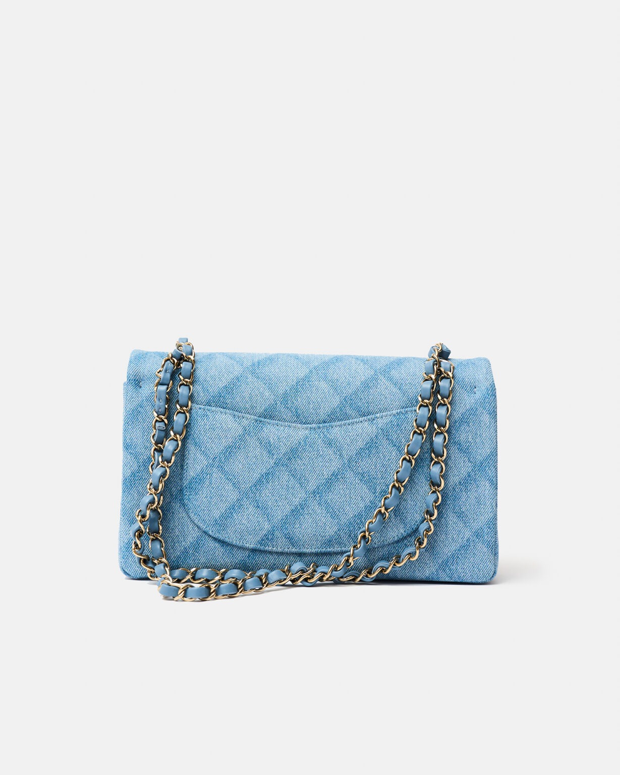 Chanel Classic Double Flap Medium Light Blue Denim GHW