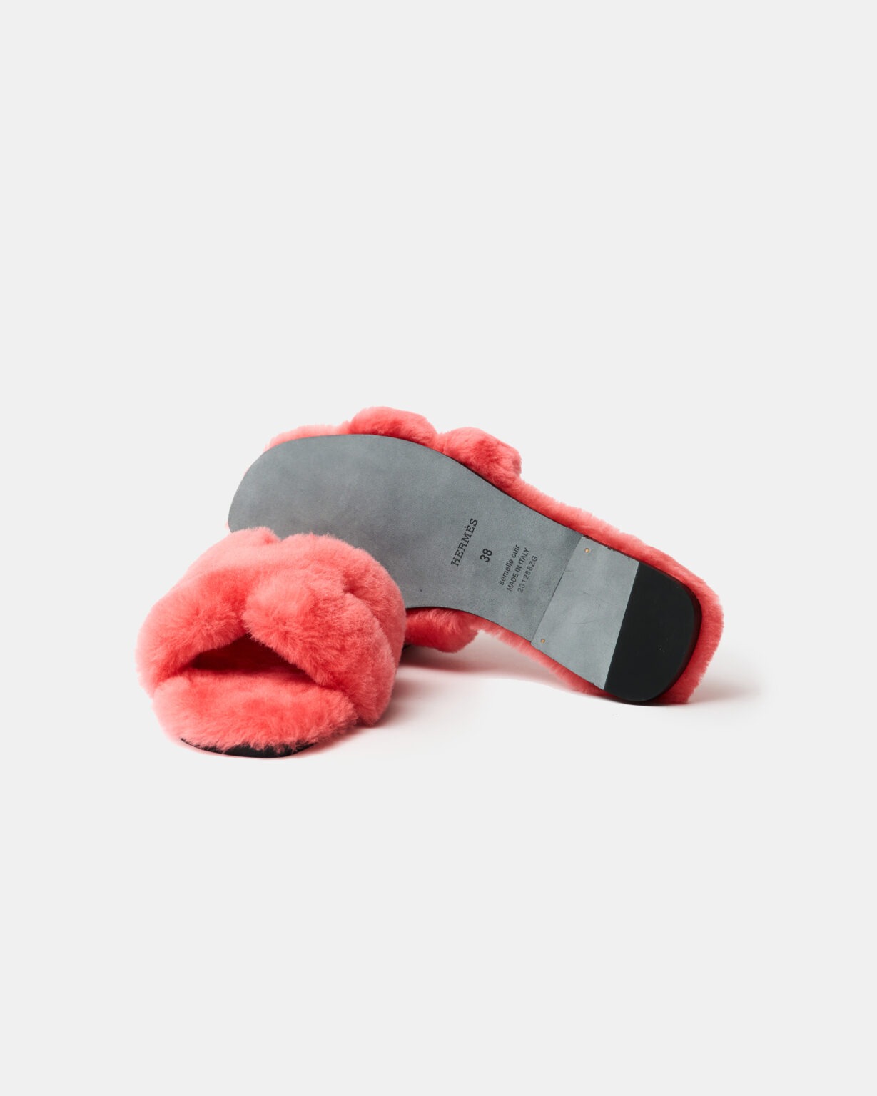 Hermès Oran Peau Lainee Rose Du Desert Sandals