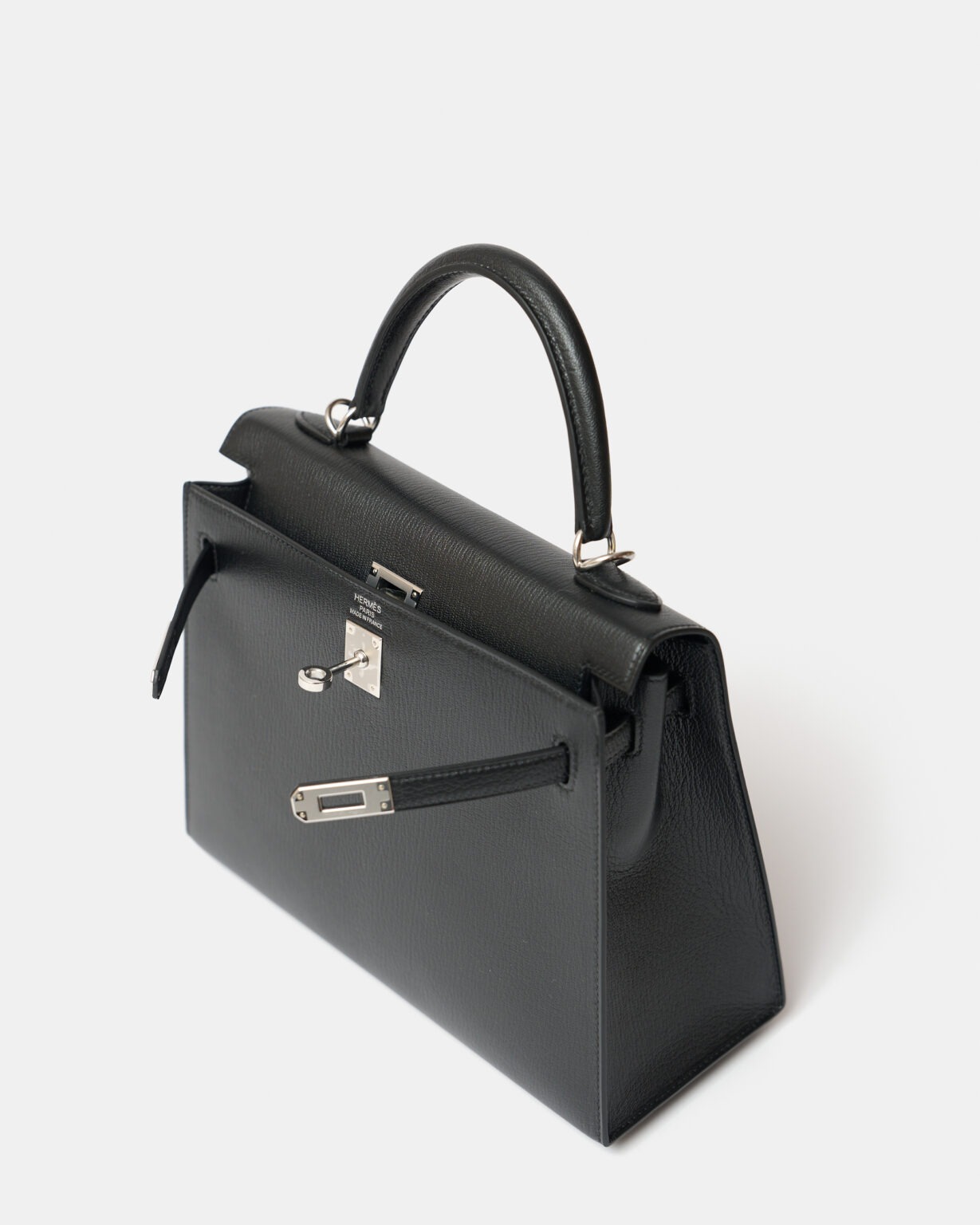 Hermès Kelly 25 Black Chevre Mysore PHW