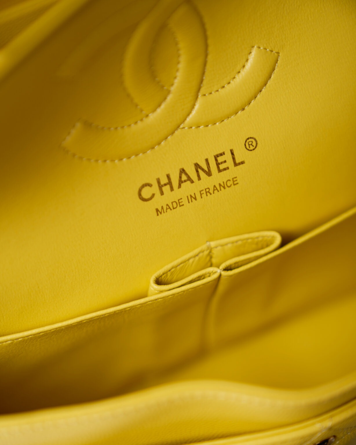 Chanel Classic Double Flap Small Yellow Caviar Gold-Tone Metal