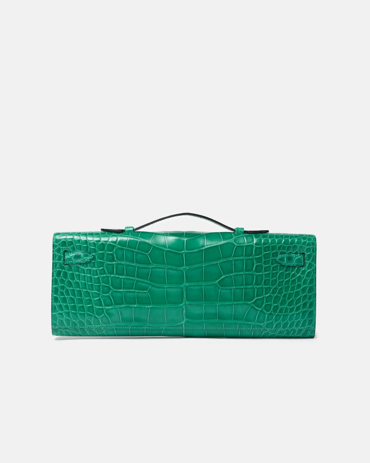 Hermès Kelly 31 Emerald Green Croc Kelly Cut Phw