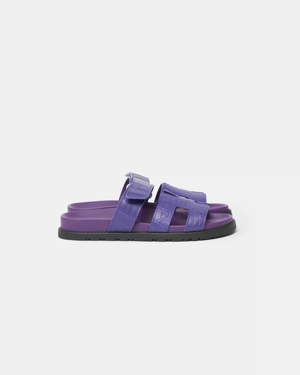 Hermès Chypre Violet Majorette Matte Mississippiensis Alligator Sandals