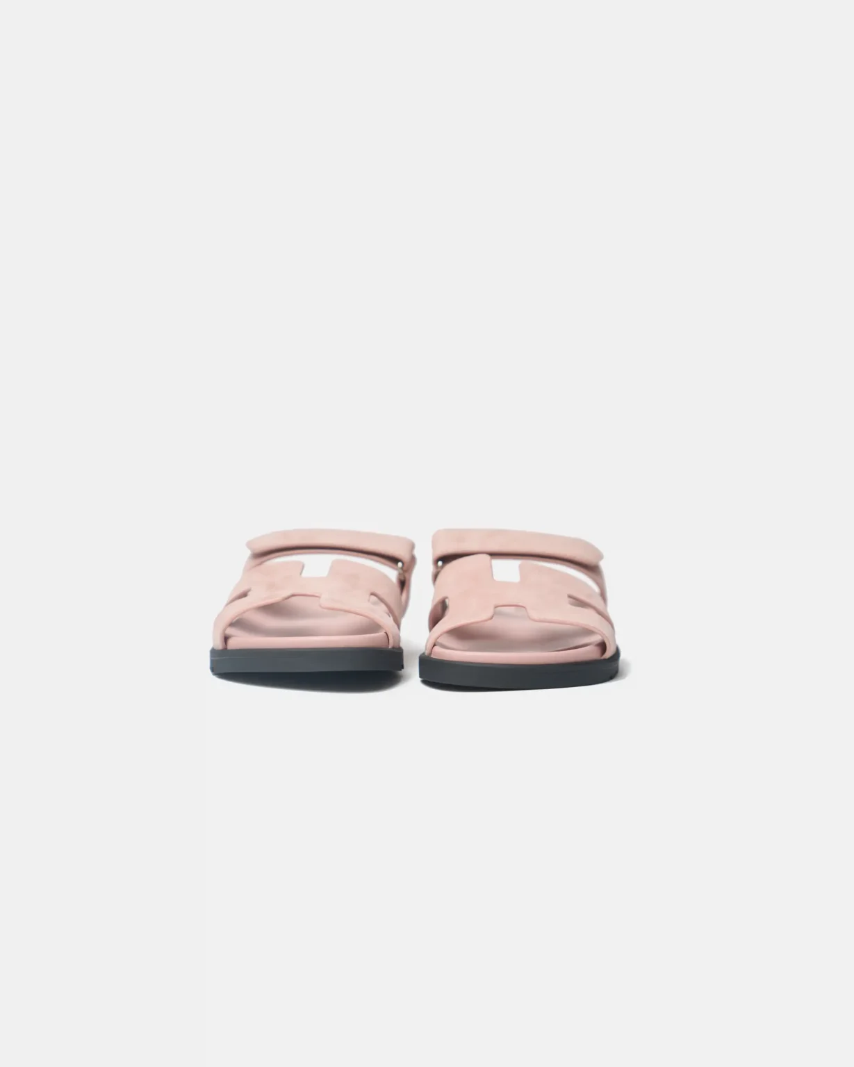 Hermès Chypre Rose Porcelain Suede Sandals (41)