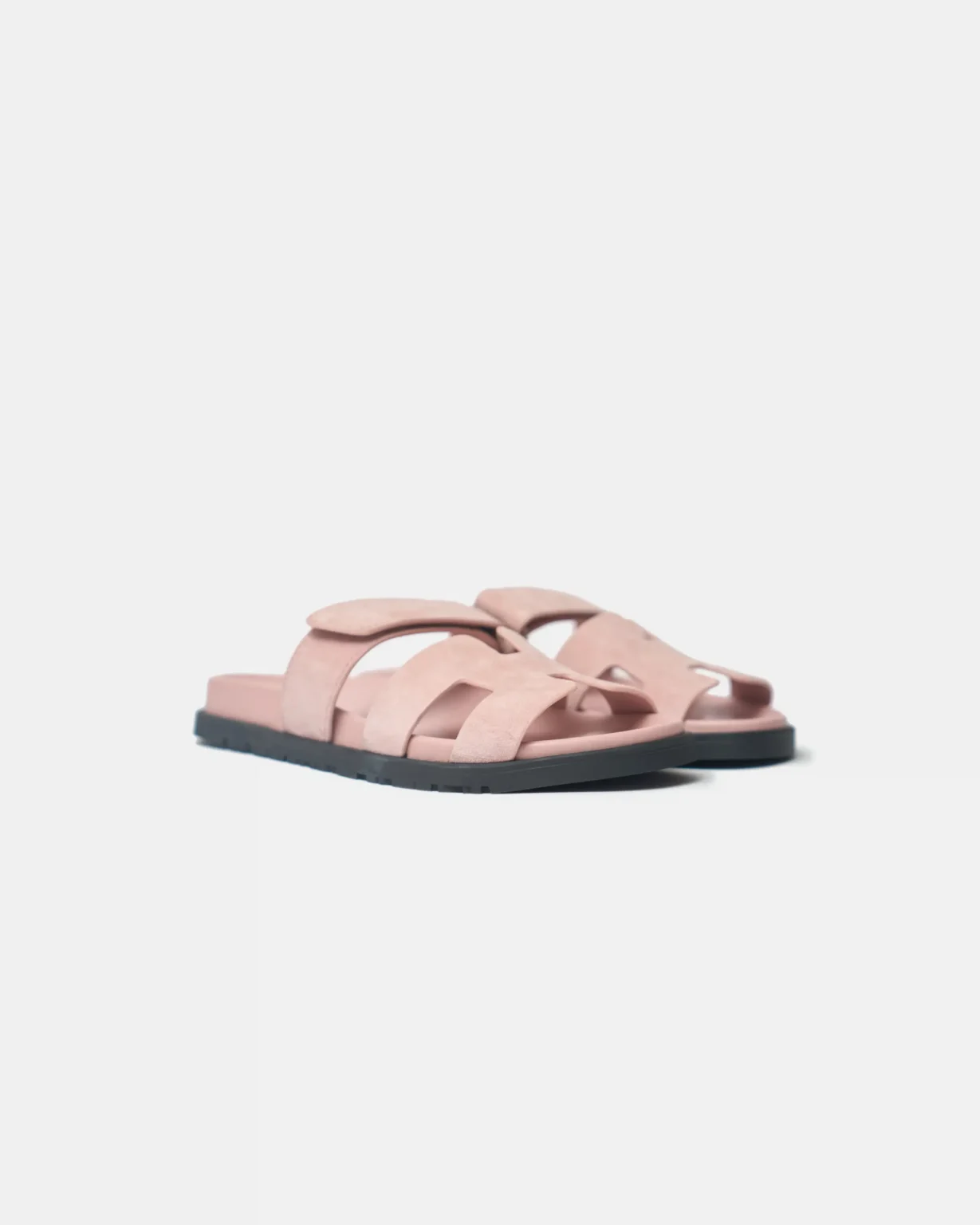 Hermès Chypre Rose Porcelain Suede Sandals (41)