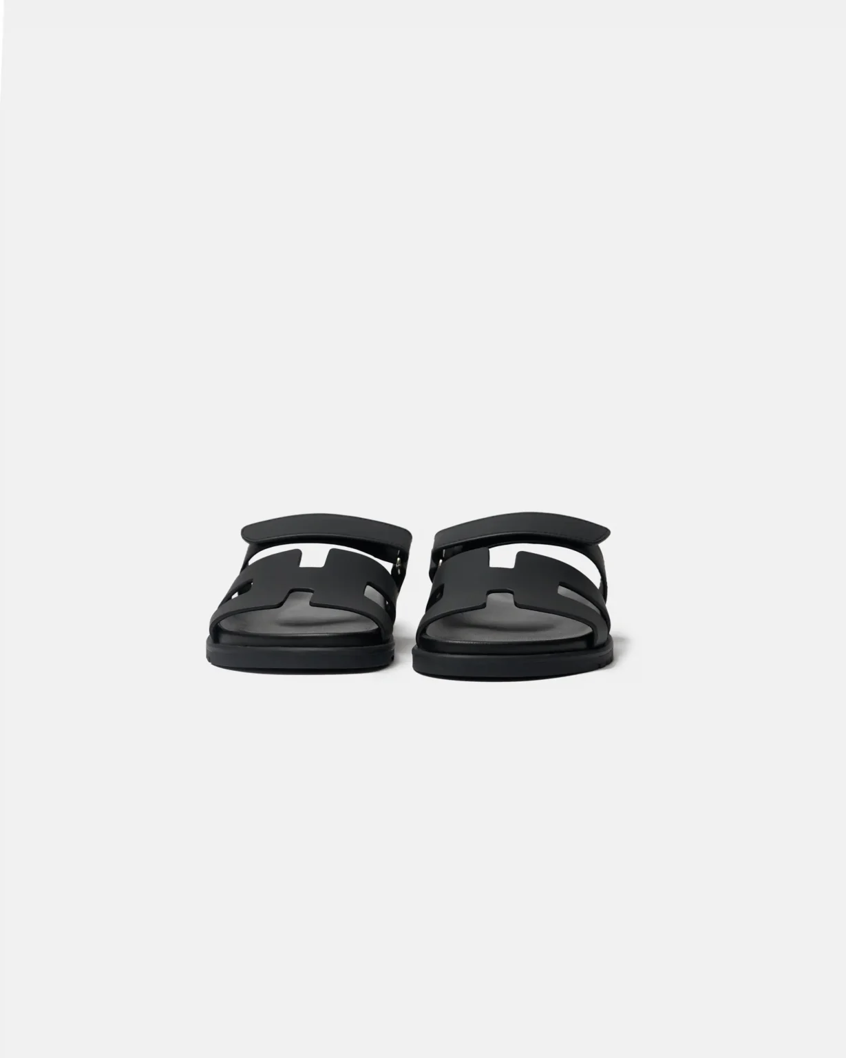 Hermes Chypre Black Calfskin Sandal