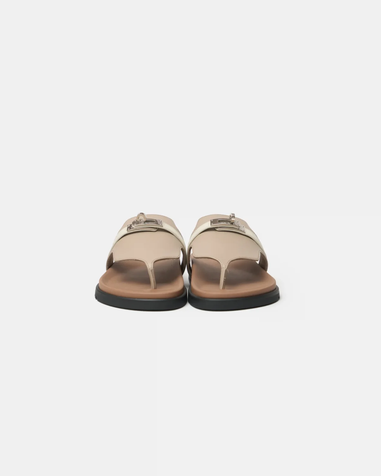 Hermès Empire Beige Mastic Beige Glaise Calfskin Sandals
