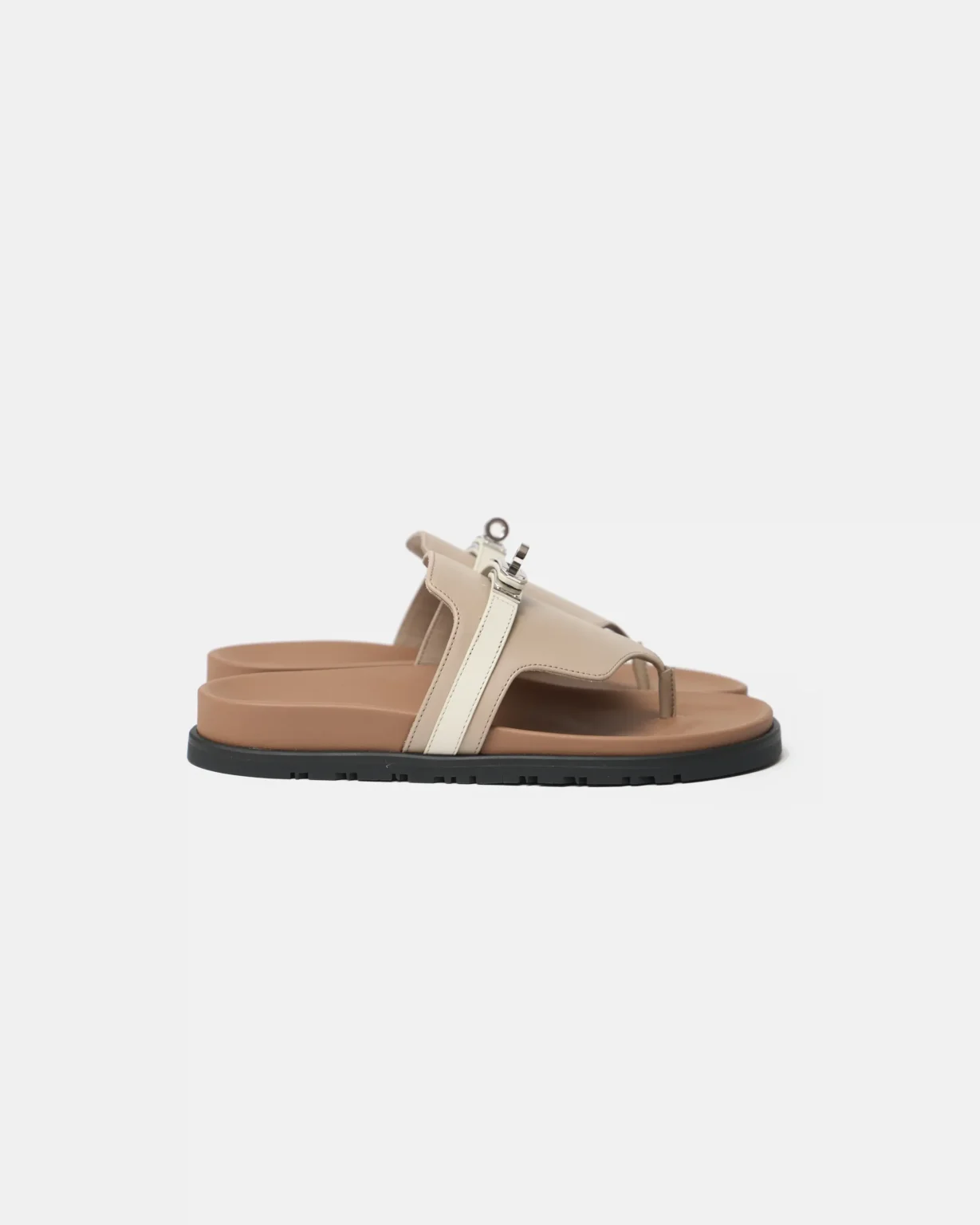 Hermès Empire Beige Mastic Beige Glaise Calfskin Sandals
