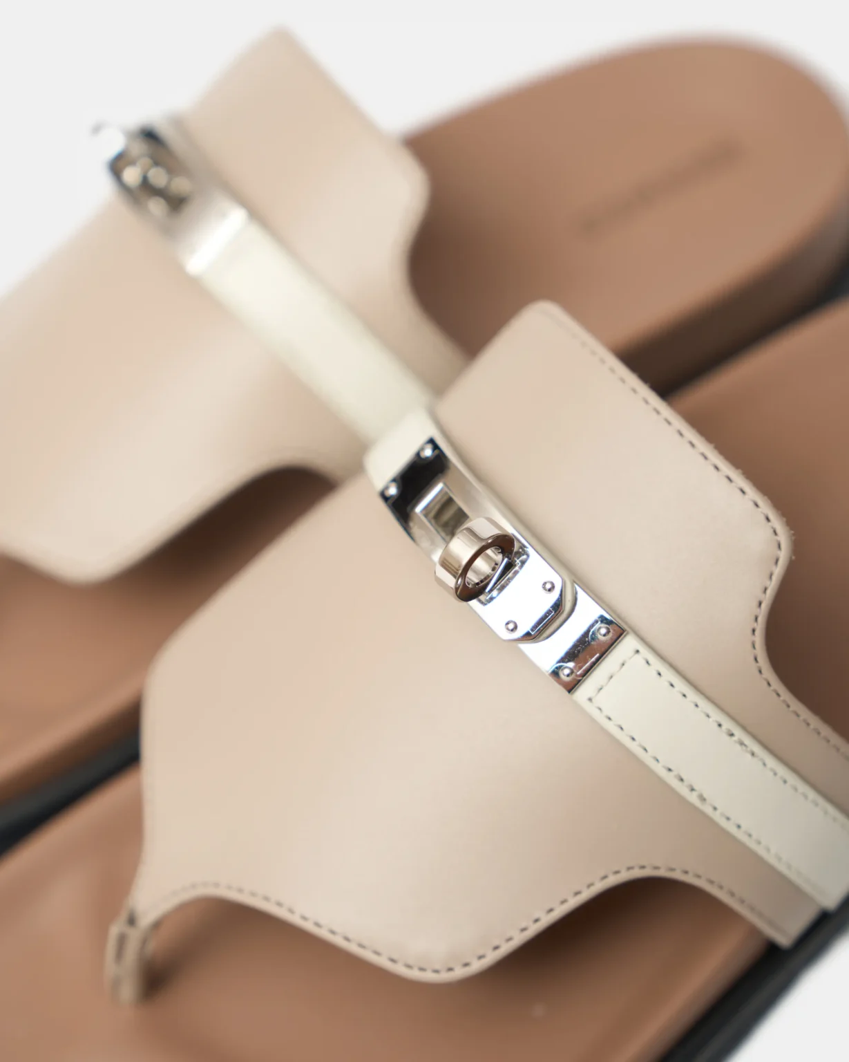 Hermès Empire Beige Mastic Beige Glaise Calfskin Sandals