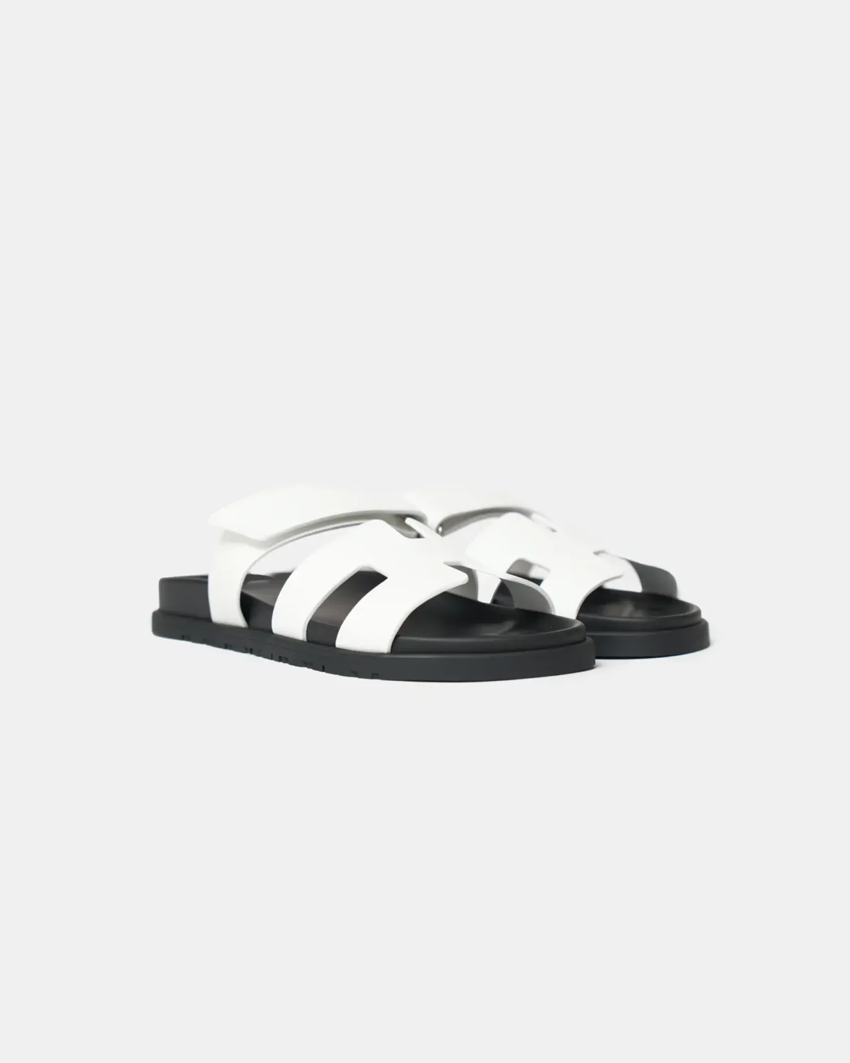 Hermès Chypre White Calfskin Sandals
