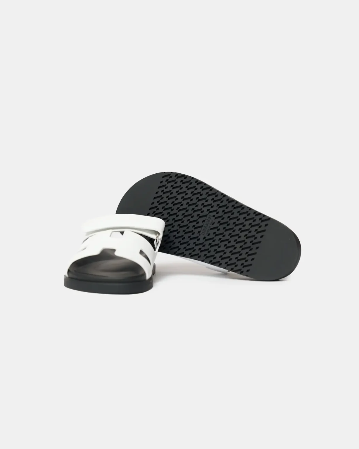 Hermès Chypre White Calfskin Sandals