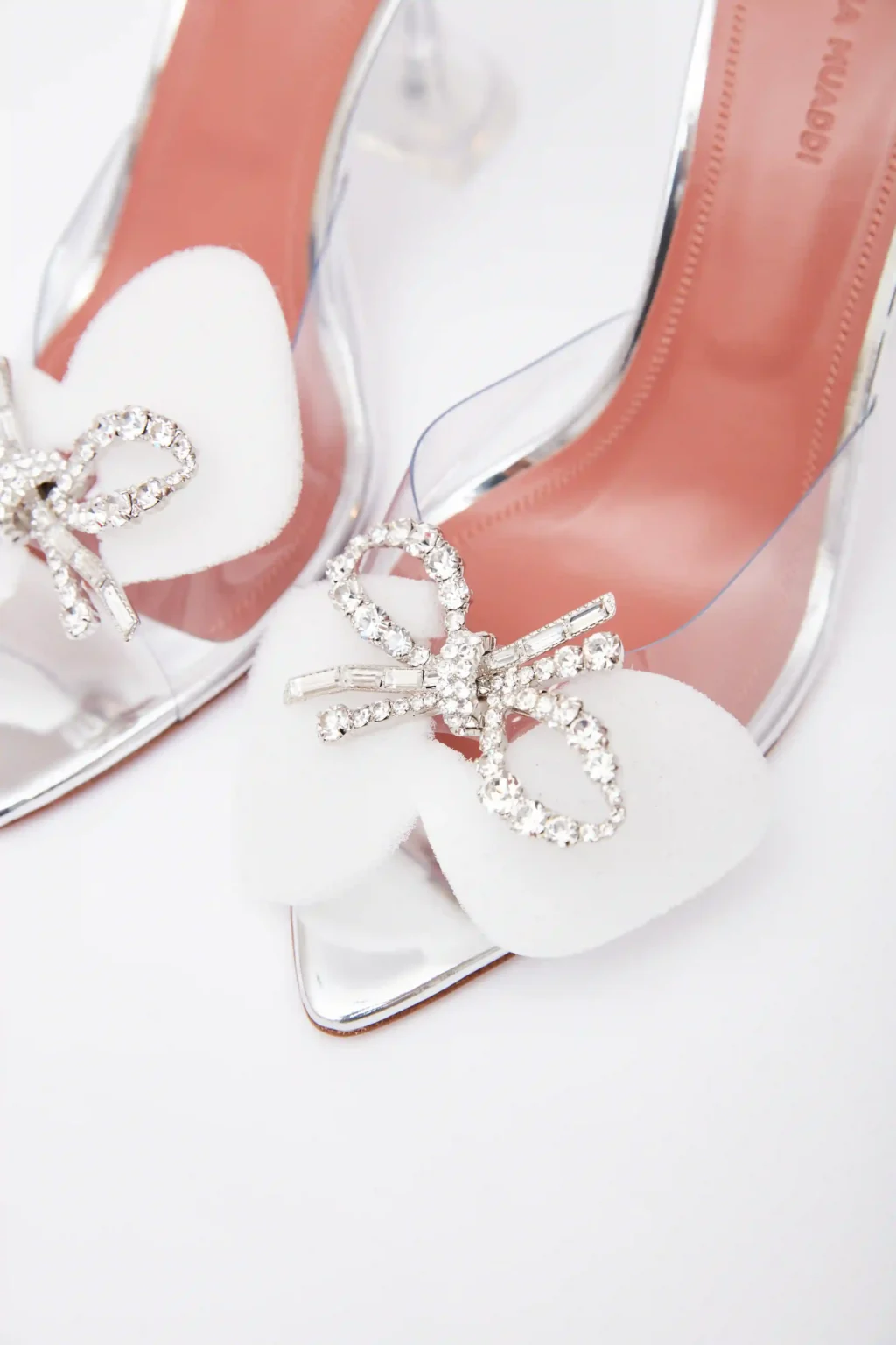 Amina Muaddi Rosie Glass PVC Transparent Slippers