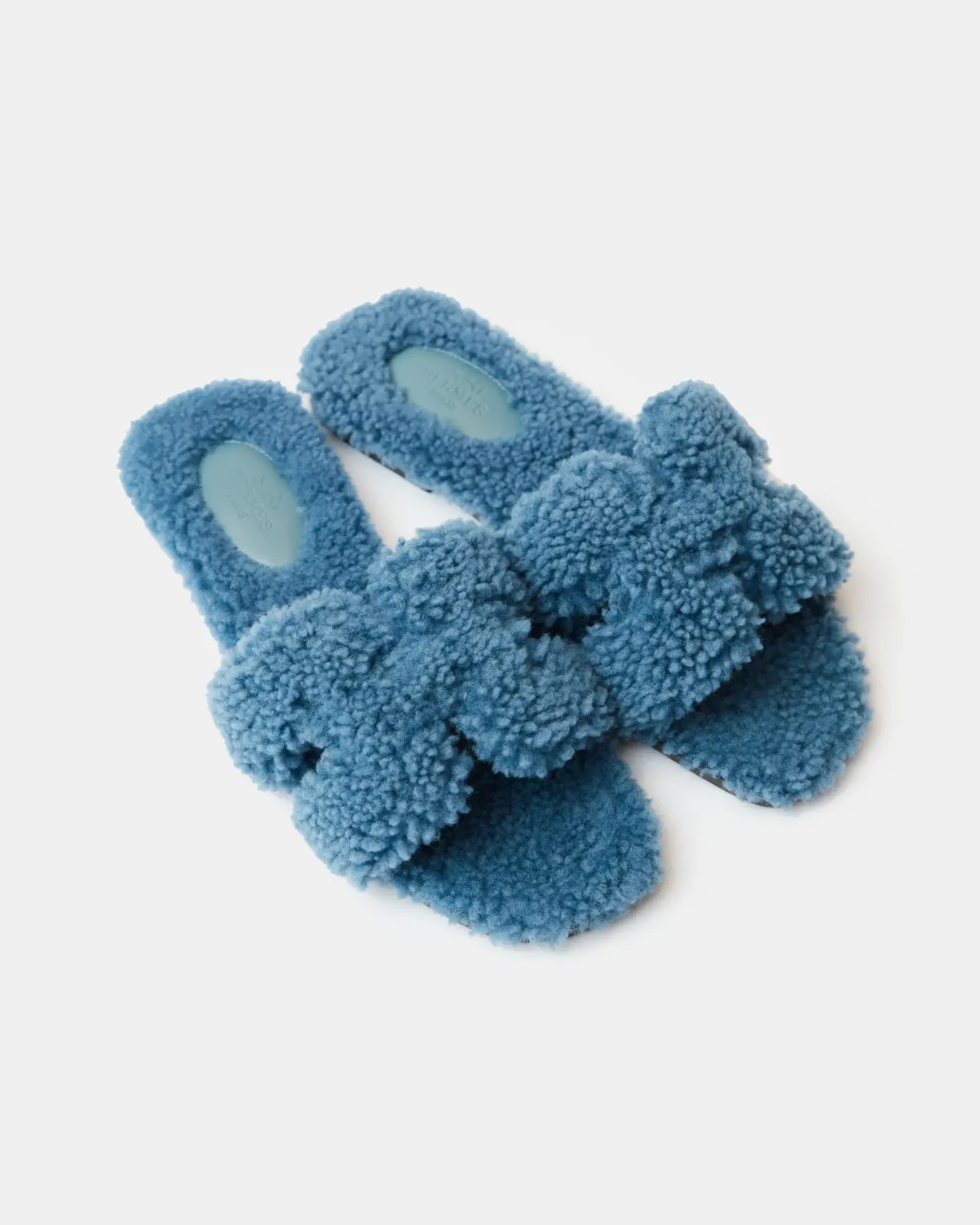 Hermès Oran Peau Lainee Bleu Sandals