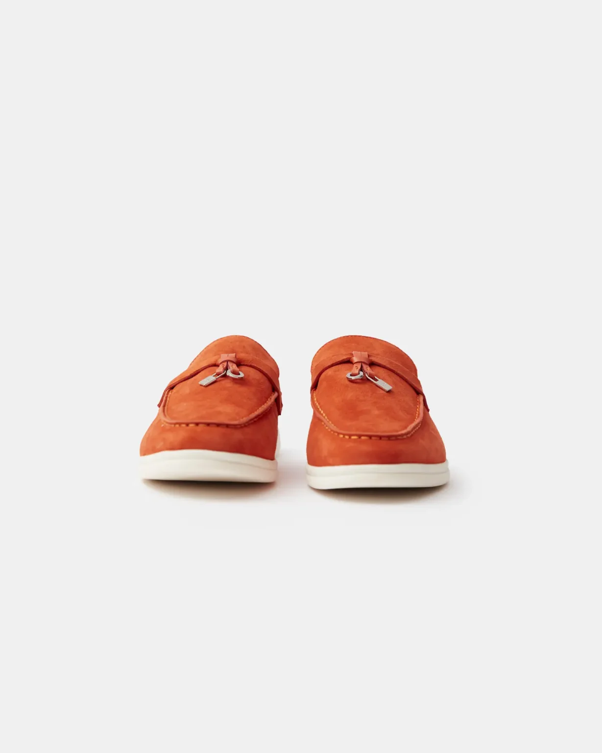 Loro Piana Summer Charms Walk Babouche Orange Loafers