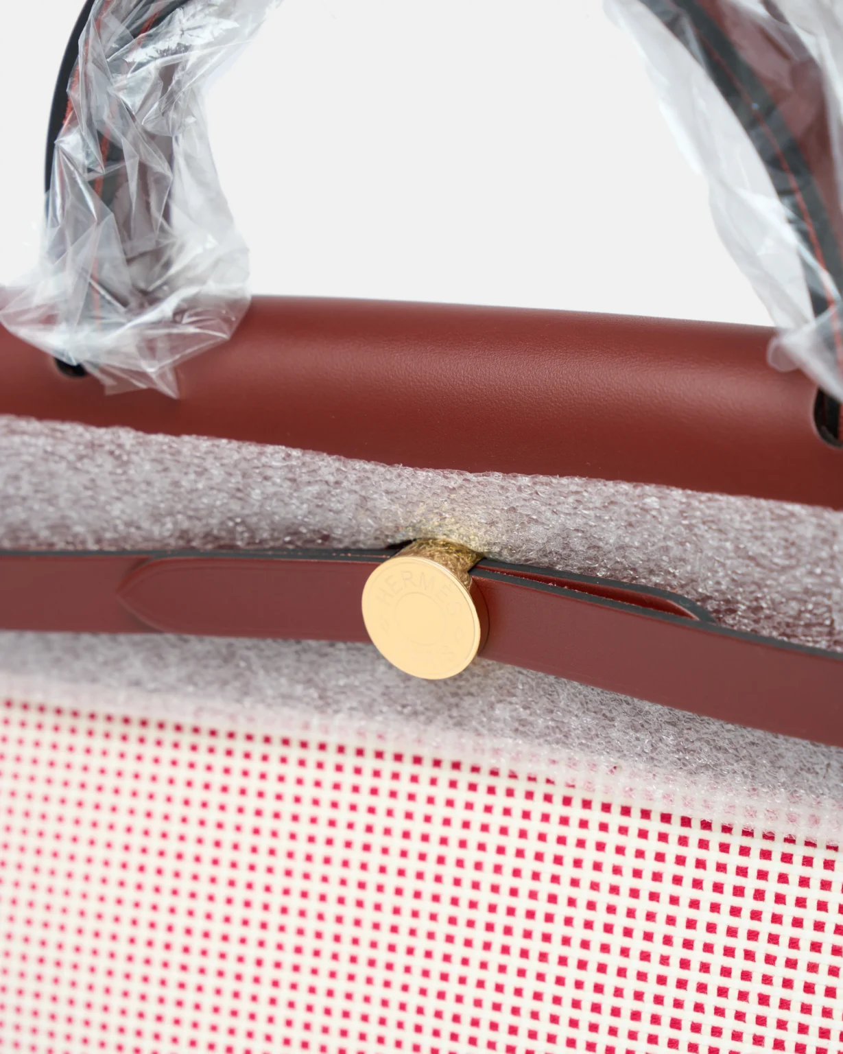 Hermès Herbag 31 Ecru-Blanc-Framboise-Rouge GHW