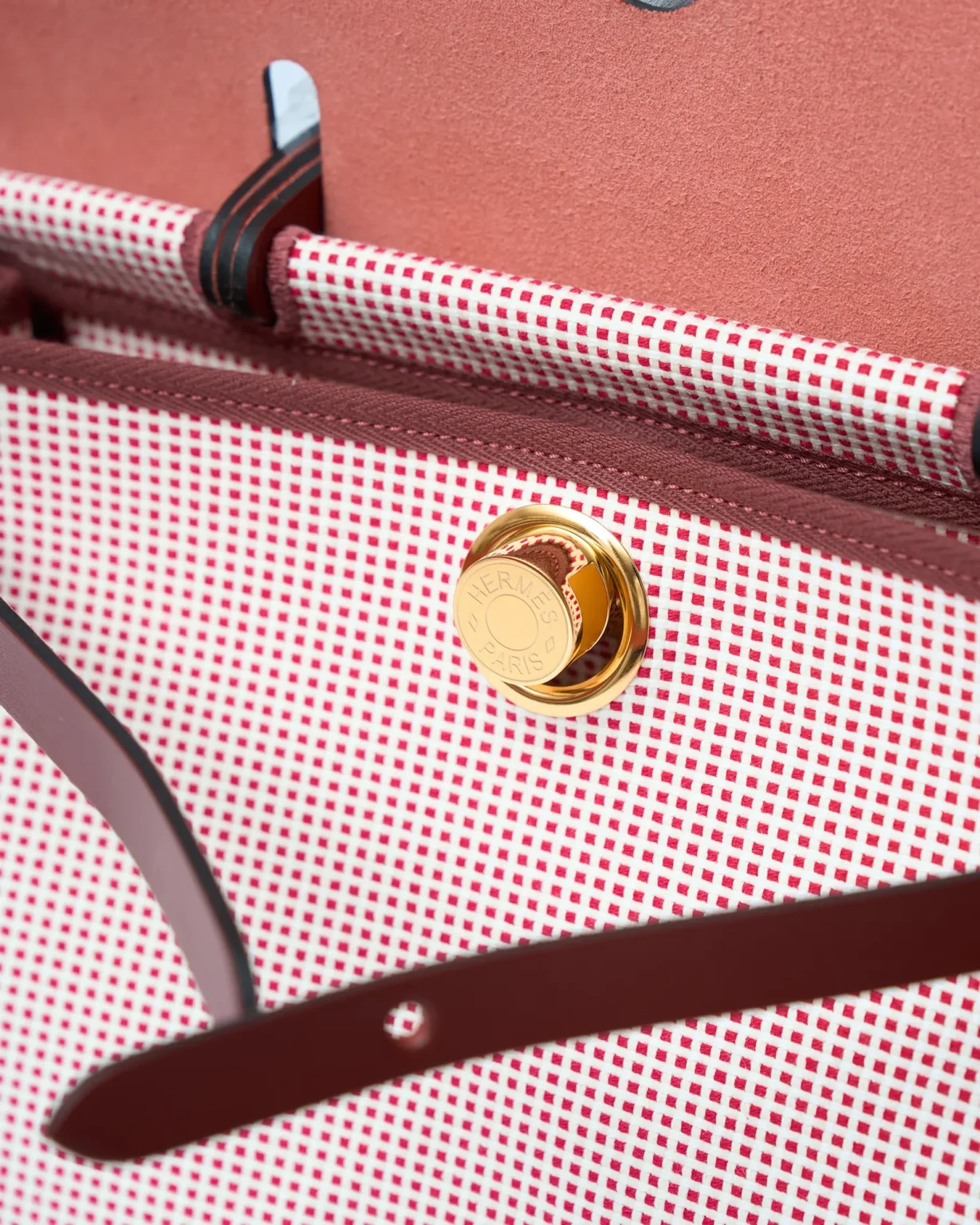 Hermès Herbag 31 Ecru-Blanc-Framboise-Rouge GHW