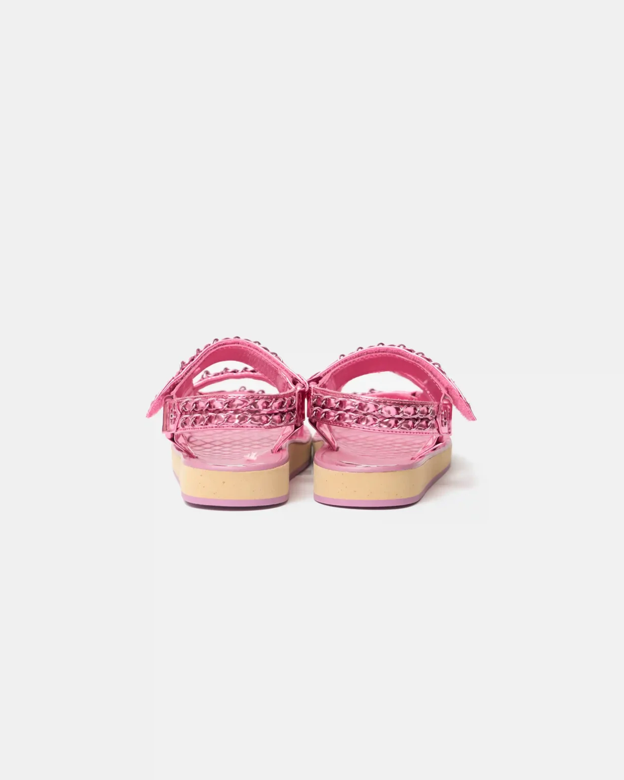 Chanel Pink Calfskin Chain Sandals